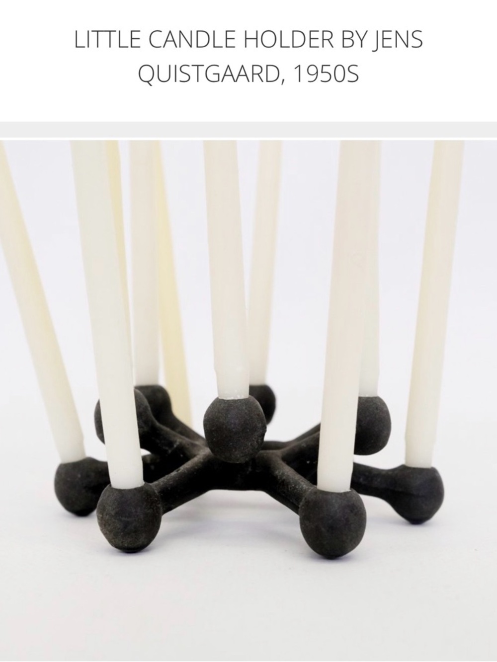 VTG Dansk Designs Jens Quistgaard Black Star Multi-Taper Candle Holder